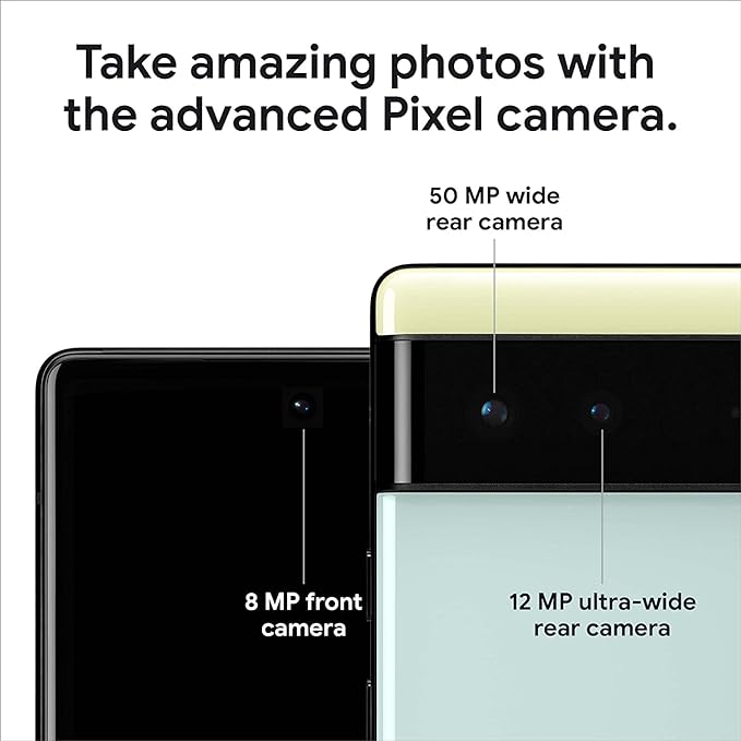 Google Pixel 6 (5G) 128GB Unlocked - Stormy Black (Renewed)