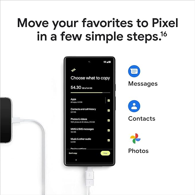 Google Pixel 6 (5G) 128GB Unlocked - Stormy Black (Renewed)