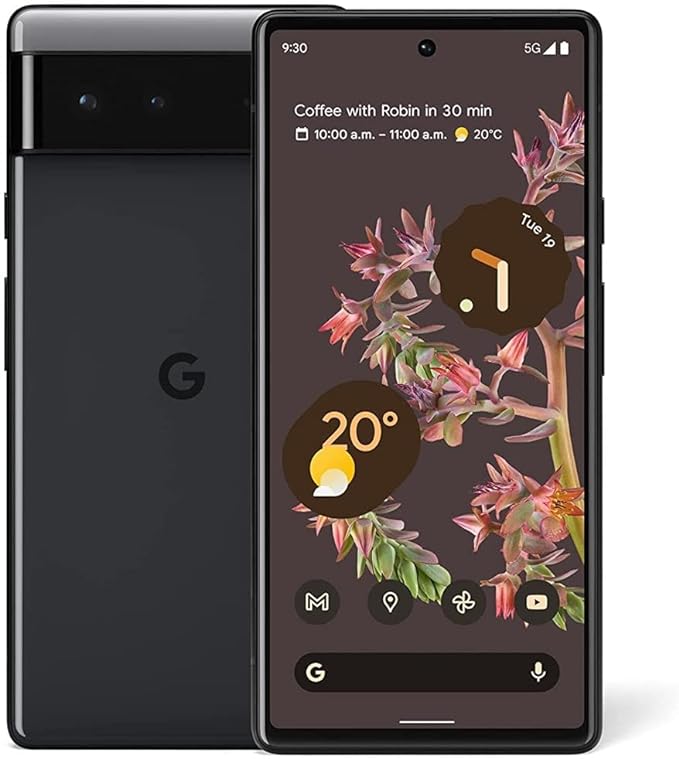 Google Pixel 6 (5G) 128GB Unlocked - Stormy Black (Renewed)